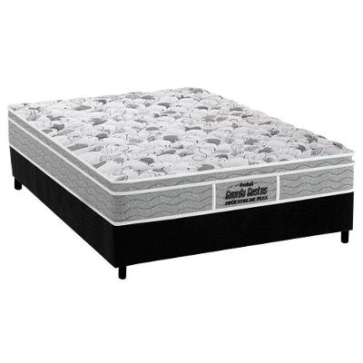 Cama Box Casal: Colchão Anatômico Probel D45/EP Guarda Costas Próextreme Plus + Base CRC Suede Black(138x188)