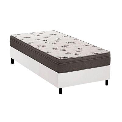 Cama Box Solteiro: Colchão Espuma D45 Ortobom Light Saúde Ortopilow + Base CRC Courano White(88x188)
