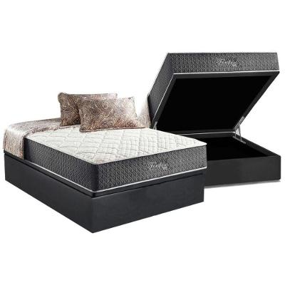 Cama Box Baú Casal: Colchão Molas Ensacadas Anjos MasterPocket Fort Flex + Base CRC Suede Gray(138x188)