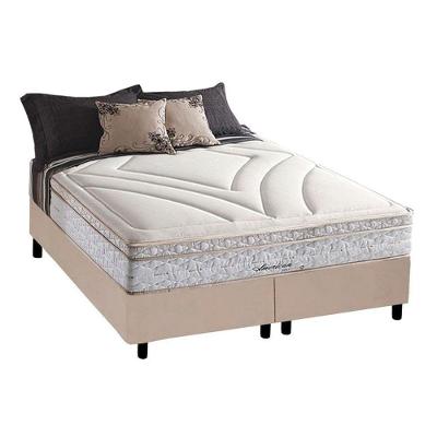 Cama Box King: Colchão Molas Herval Maxspring American + Base CRC Suede Clean(193x203)