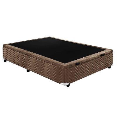 Cama Box Baú Casal: Colchão Ortopédico Paropas D33 / EP Confort Ultra Firme + Base CRC Suede Brown(138x188)
