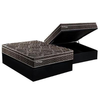 Cama Box Baú Casal: Colchão Molas MasterPocket Ensacadas Paropas   Previlege + Base CRC Suede Black(138x188)