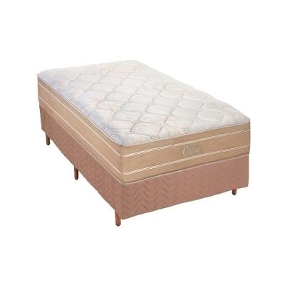 Cama Box Solteiro: Colchão Molas Ensacadas Polar MasterPocket Cristal + Base CRC Rústico Clean(88x188)