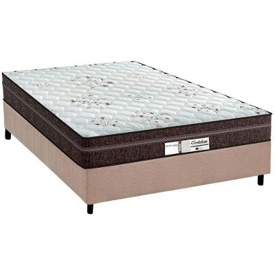 Cama Box Casal: Colchão Molas Probel MasterPocket Ensacadas Evolution + Base CRC Suede Bege(138x188)