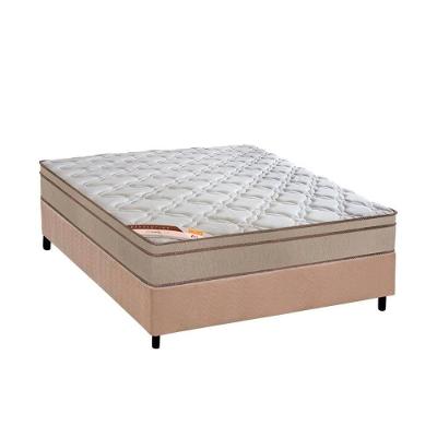 Cama Box Casal: Colchão Molas Bonnel Castor Revolution + Base CRC Suede Clean(138x188)