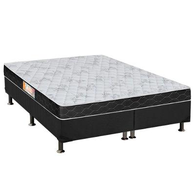 Cama Box Queen: Colchão Espuma Castor Sleep Max + Base CRC Suede Gray(158x198)