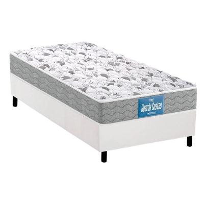 Cama Box Solteiro: Colchão Espuma D33 Probel /EP Anatômico Guarda Costas Próintense Double Face + Base CRC Courano White(88x188)