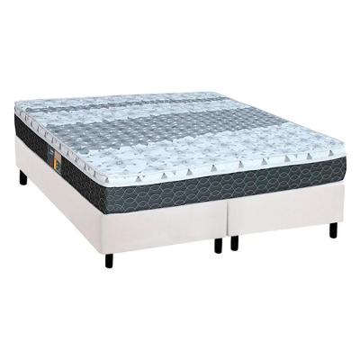 Cama Box King: Colchão Molas Bonnel Castor System Class + Base Crc Courano White(193X203)