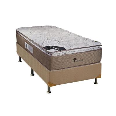 Cama Box Solteiro: Colchão Molas Ensacadas Luckspuma MasterPocket Platinum New + Base CRC Suede Clean(88x188)