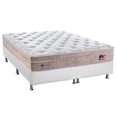 Cama Box King: Colchão Molas Sealy MasterPocket Ensacadas Miami + Base CRC Courano Branco(193x203)