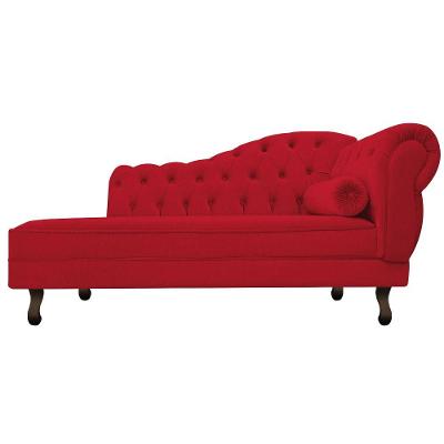 Diva Recamier Diana 140cm Lado Esquerdo Suede Vermelho