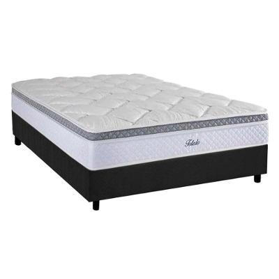 Cama Box Casal: Colchão Molas Ensacadas Herval MasterPocket Toledo + Base CRC Suede Gray(138x188)