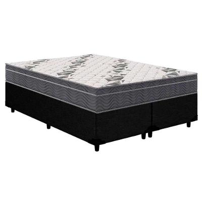 Cama Box Queen: Colchão Anatômico Ortobom D33/EP Airtech 100 + Base CRC Courano Black(158x198)