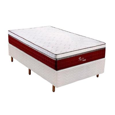 Cama Box Solteiro: Colchão Molas Polar MasterPocket Ensacadas Rubi + Base CRC Rústico White(88x188)