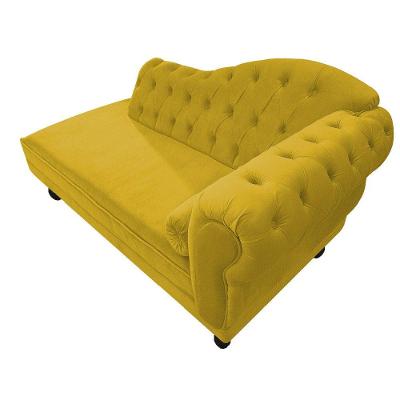 Diva Recamier Diana 185cm Lado Esquerdo Suede Cor Amarelo