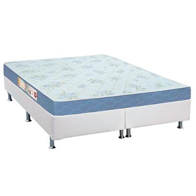 Cama Box Queen: Colchão Espuma Castor D45 Sleep Max + Base CRC Courano White(158x198)