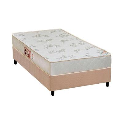 Cama Box Solteiro: Colchão Espuma Castor D33 Sleep Max Relax + Base Crc Suede Clean(88X188)