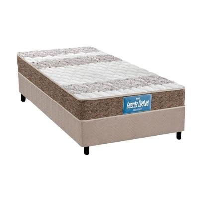 Cama Box Solteiro: Colchão Espuma D33 Probel /EP Anatômico Guarda Costas Próintense Double Face + Base CRC Suede Clean(88x188)