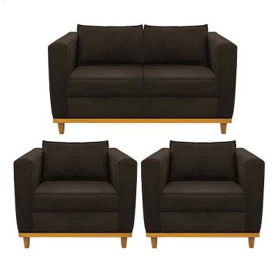 Kit Sofá 2 Lugares e 2 Poltronas Europa Corano Marrom