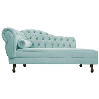 Diva Recamier Diana 140cm Lado Direito Suede Azul Tiffany