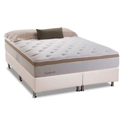 Cama Box King: Colchão Molas Bonnel Herval Inspiracion + Base Crc Courano White(193X203)