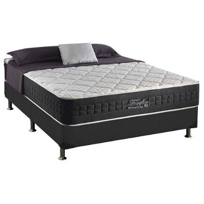 Cama Box Casal: Colchão Molas Ensacadas Anjos MasterPocket Fort Flex + Base CRC Suede Cinza(138x188)