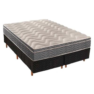 Cama Box Queen: Colchão Espuma Paropas D45/Ep Confort Mega Firme + Base Fantasy Black(158X198)