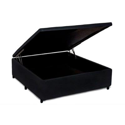 Cama Box Baú Casal Universal Suede Black (138x188x35) - Costa Rica