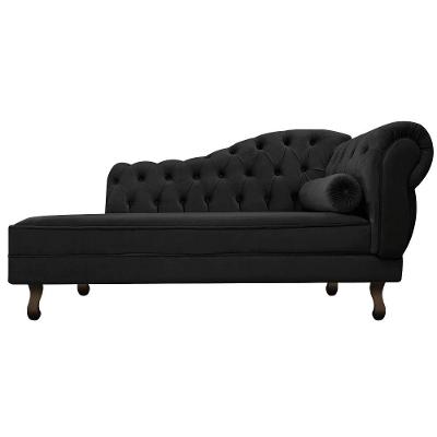Diva Recamier Diana 160cm Lado Esquerdo Suede Preto