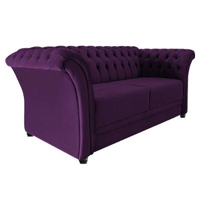Namoradeira Chesterfield Sofia Suede Roxo