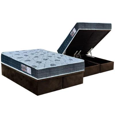 Cama Box Baú King: Colchão Anatômico Orthoflex D45 / EP Cecina + Base CRC Suede Brown(193x203)