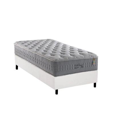 Cama Box Solteiro: Colchão Molas MasterPocket Ensacadas Anjos   Soft Dream + Base CRC Courano Branco(88x188)