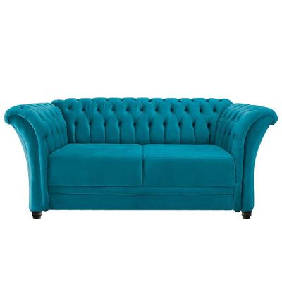 Namoradeira Chesterfield Sofia Suede Azul Turquesa