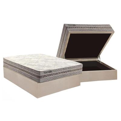 Cama Box Baú Casal: Colchão Molas MasterPocket Ensacadas Paropas   Texture + Base CRC Suede Clean(138x188)