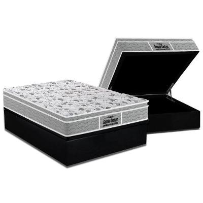 Cama Box Baú Casal: Colchão Anatômico Probel D45 / EP Guarda Costas PróExtreme Plus + Base CRC Suede Black(138x188)