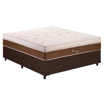 Cama Box Casal: Colchão Molas Ensacadas Polar MasterPocket Jasmim + Base CRC Courano Brown(138x188)