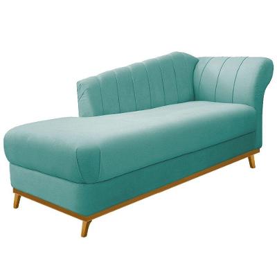 Recamier 160Cm Lado Esquerdo Suede Azul Tiffany