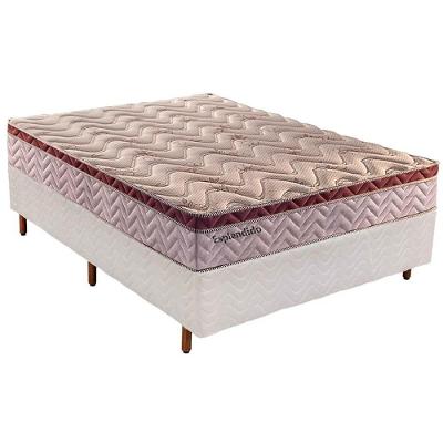 Cama Box Casal: Colchão Molas MasterPocket Ensacadas Paropas   Esplêndido + Base CRC Courano Branco(138x188)