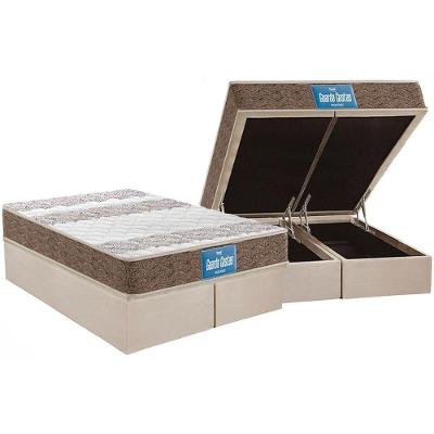 Cama Box Baú Queen: Colchão Espuma Probel D33 / Ep Plus Double Face + Base Clean(158X198)
