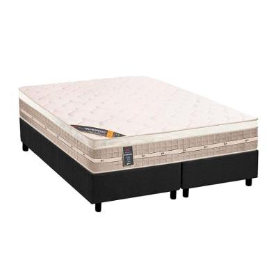 Cama Box Queen: Colchão Molas Bonnel Castor Premium Tecnopedic + Base CRC Suede Gray(158x198)