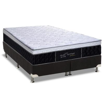 Cama Box Queen: Colchão Molas Ensacadas Probel MasterPocket Perfil Springs Plus + Base CRC Suede Black(158x198)