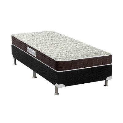 Cama Box Solteiro: Colchão Espuma D33 Probel Advanced Mega Resistente + Base CRC Suede Black(88x188)