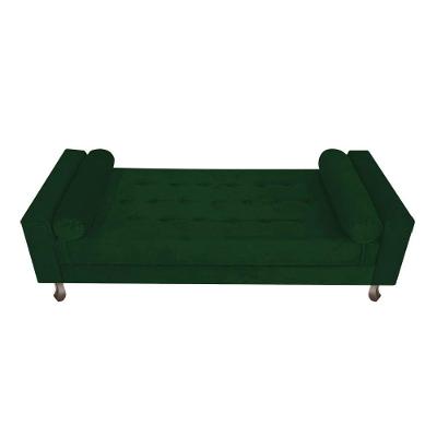 Recamier Baú Félix Solteiro 100cm Suede Verde