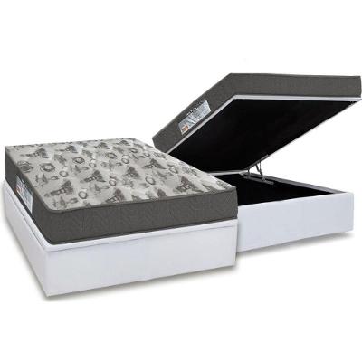 Cama Box Baú Casal: Colchão Espuma D33 Ortobom  / EP ISO 100 Ultra Firme + Base CRC Courano White(138x188)