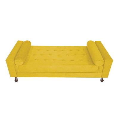 Recamier Baú Félix Solteiro 100cm Suede Amarelo