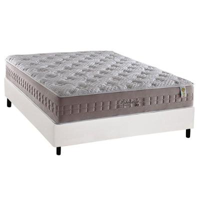 Cama Box Casal: Colchão Molas MasterPocket Ensacadas Anjos   Richesse + Base CRC Courano Branco(138x188)