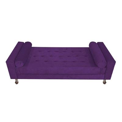 Recamier Baú Félix Solteiro 100cm Suede Roxo