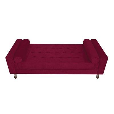 Recamier Baú Félix Solteiro 100cm Suede Bordô