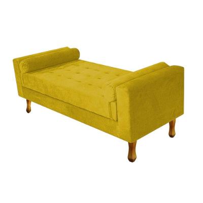 Recamier Baú Félix Solteiro 100cm Suede Amarelo