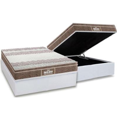 Cama Box Baú Casal: Colchão Espuma Probel D33 / EP Guarda Costas PróIntense Plus + Base CRC Courano White(138x188)